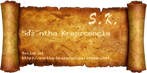 Sántha Kreszcencia névjegykártya